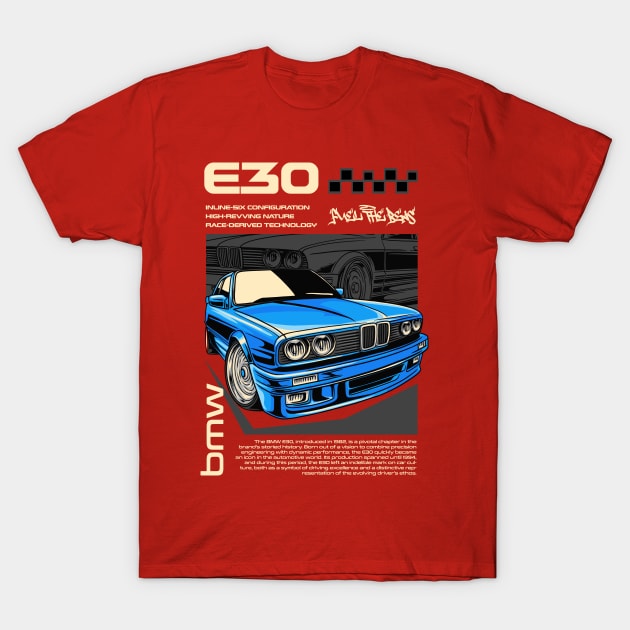 BMW E30 Enthusiast T-Shirt by Harrisaputra